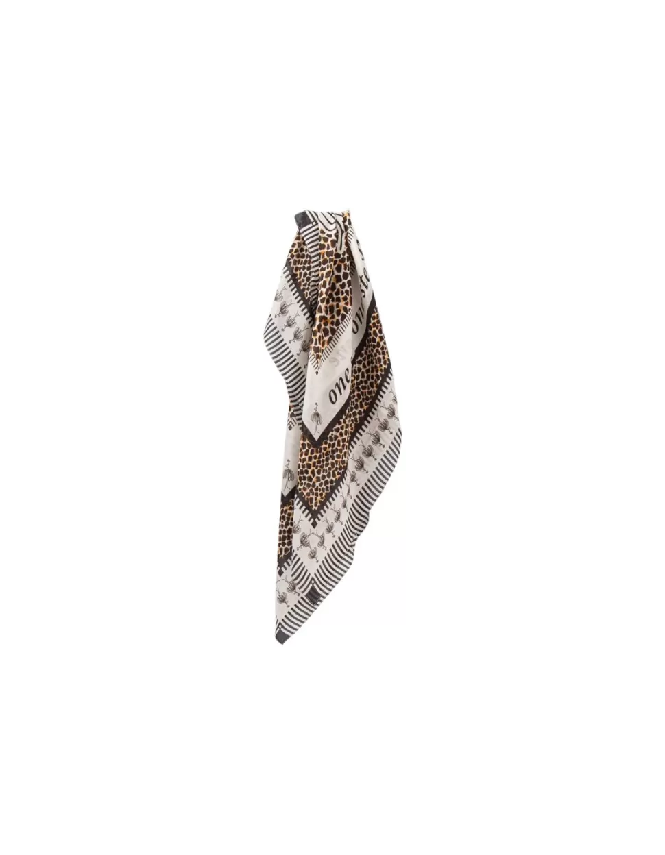 One Step Abrams - Carre Beige Soie Imprime Mix Mini Girafon Et Danseuses Best Sale
