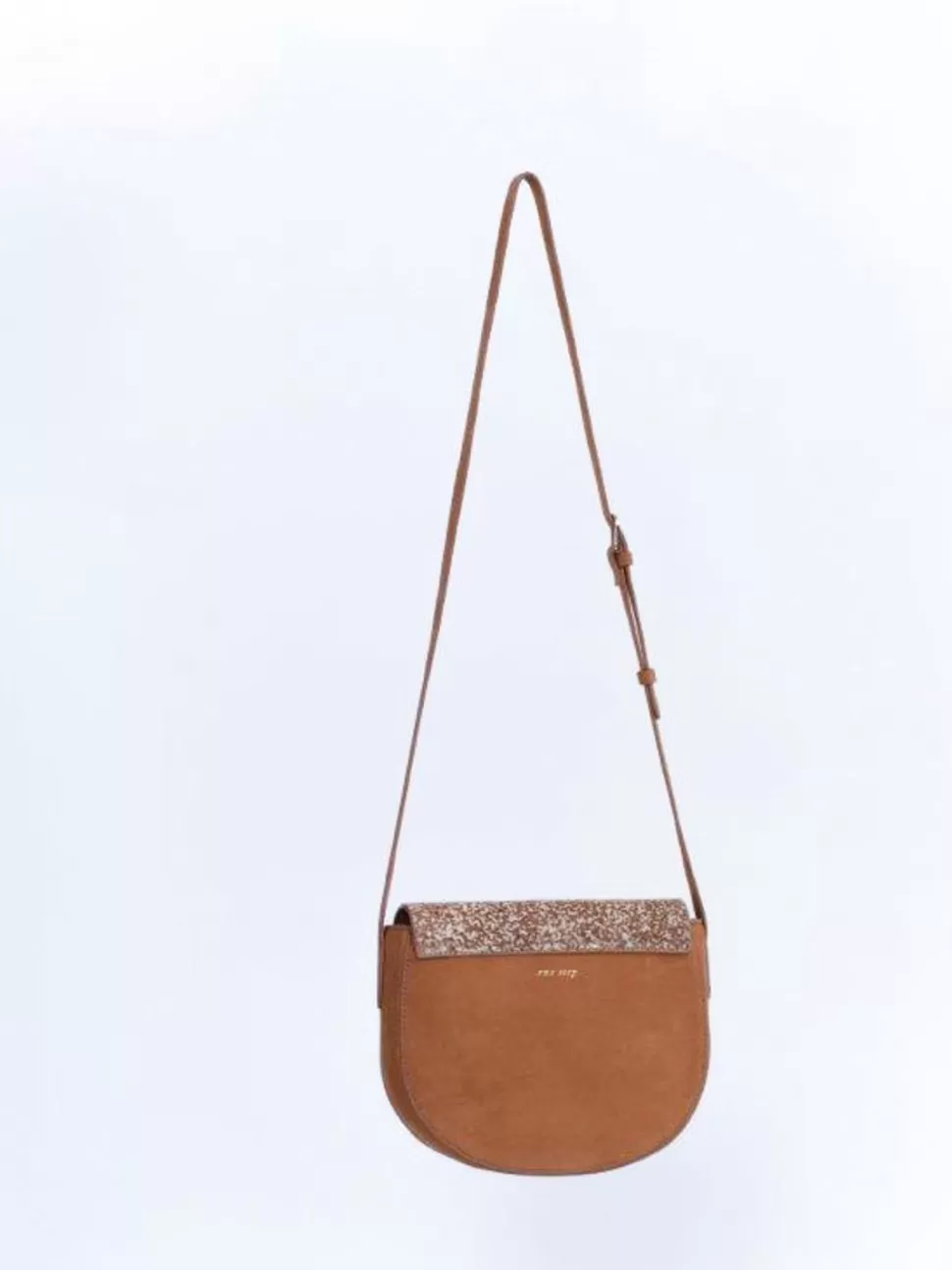One Step Aliby - Sac Besace Caramel En Cuir Nubuck Certifie A Motif Animalier Tachiste - Petit Modele Store