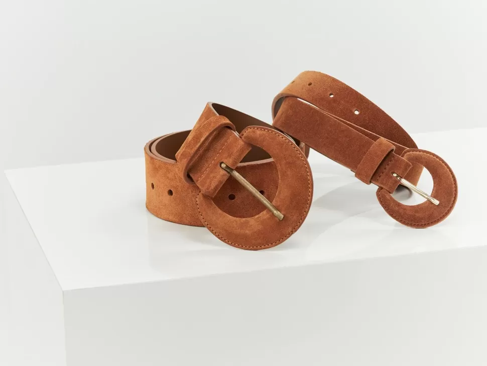 One Step Andrew - Ceinture Large Caramel En Cuir Best