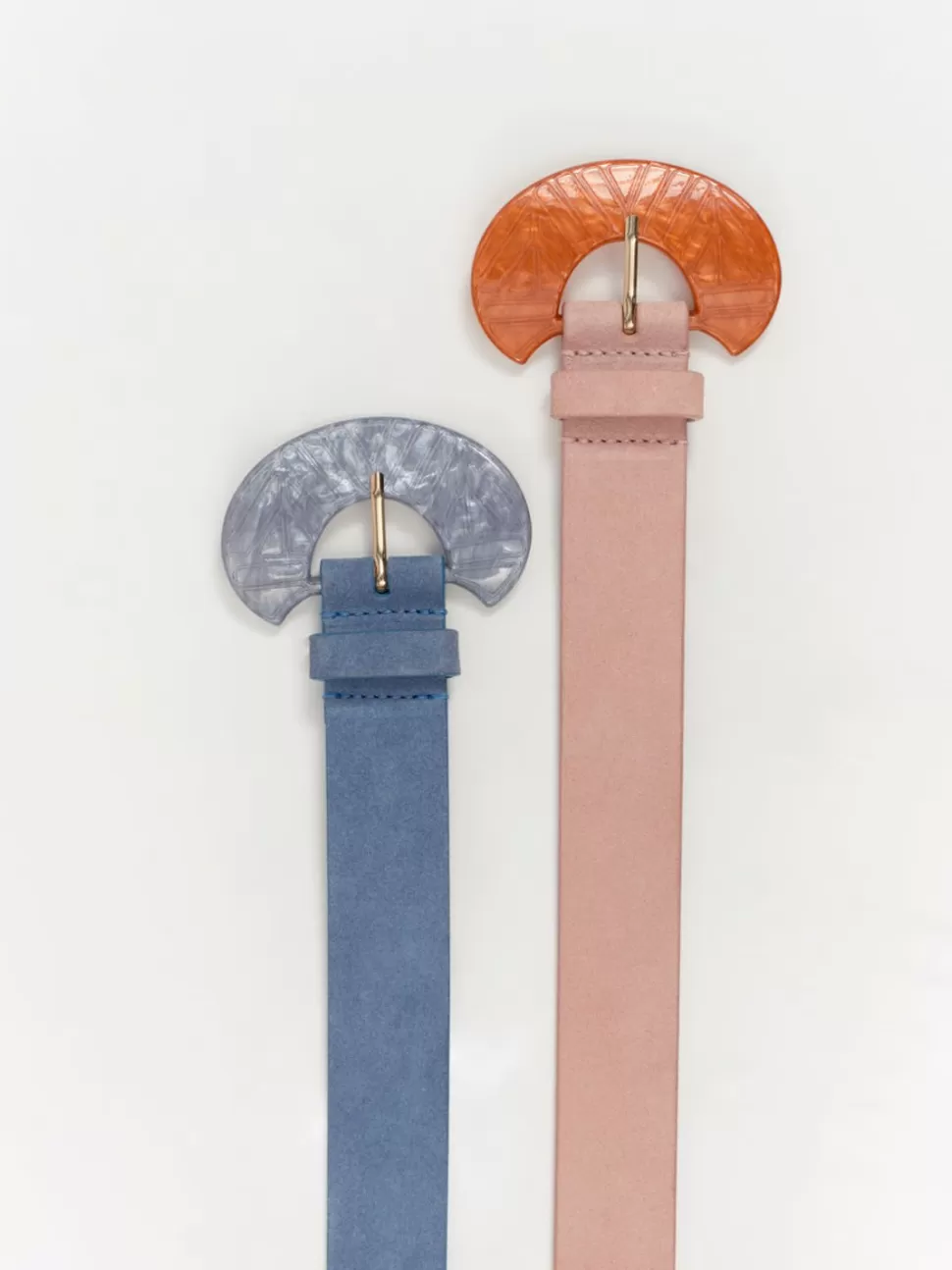 One Step Apis - Ceinture Lapiz Blue En Cuir Velours Certifie Fashion