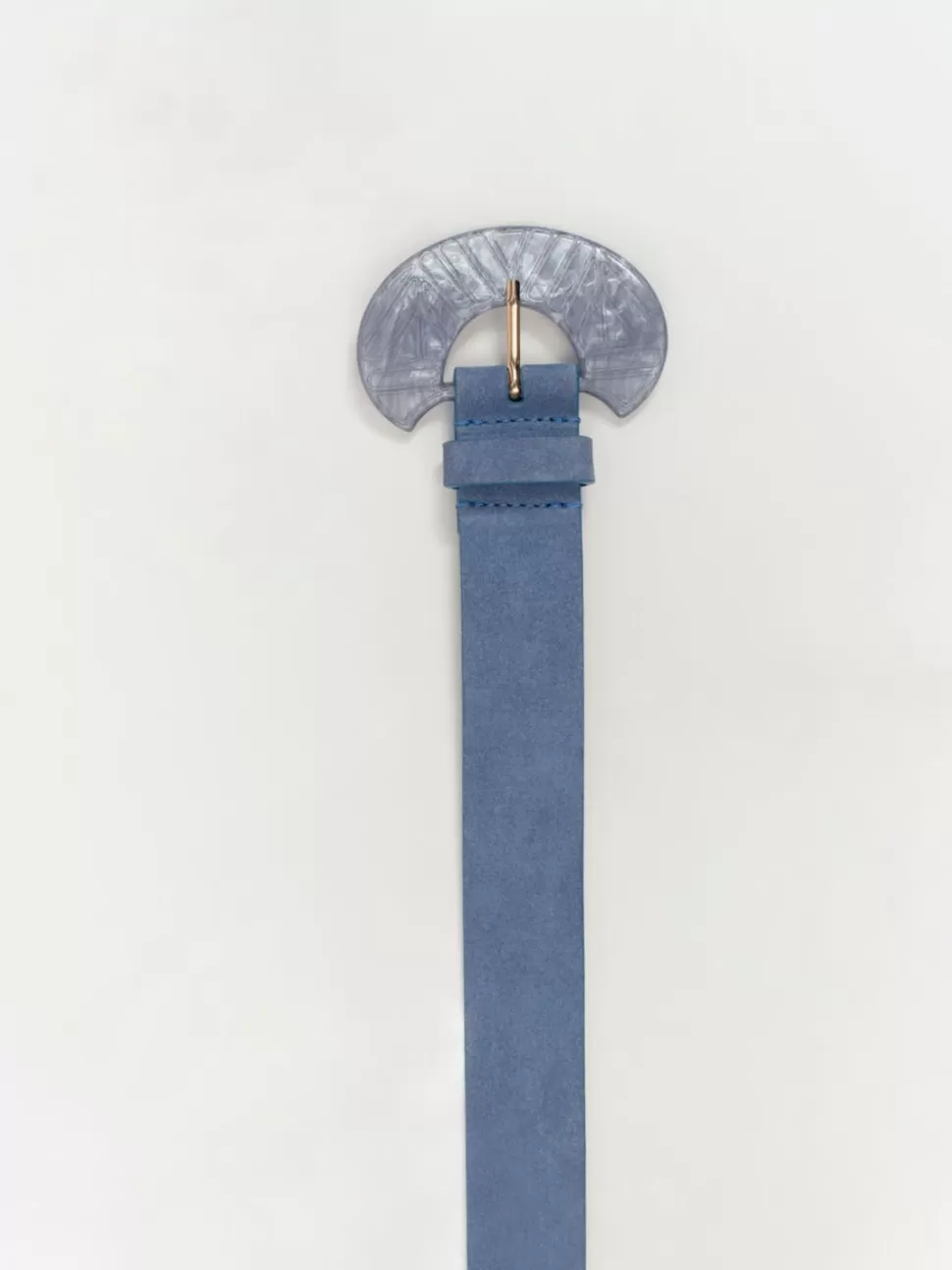 One Step Apis - Ceinture Lapiz Blue En Cuir Velours Certifie Fashion