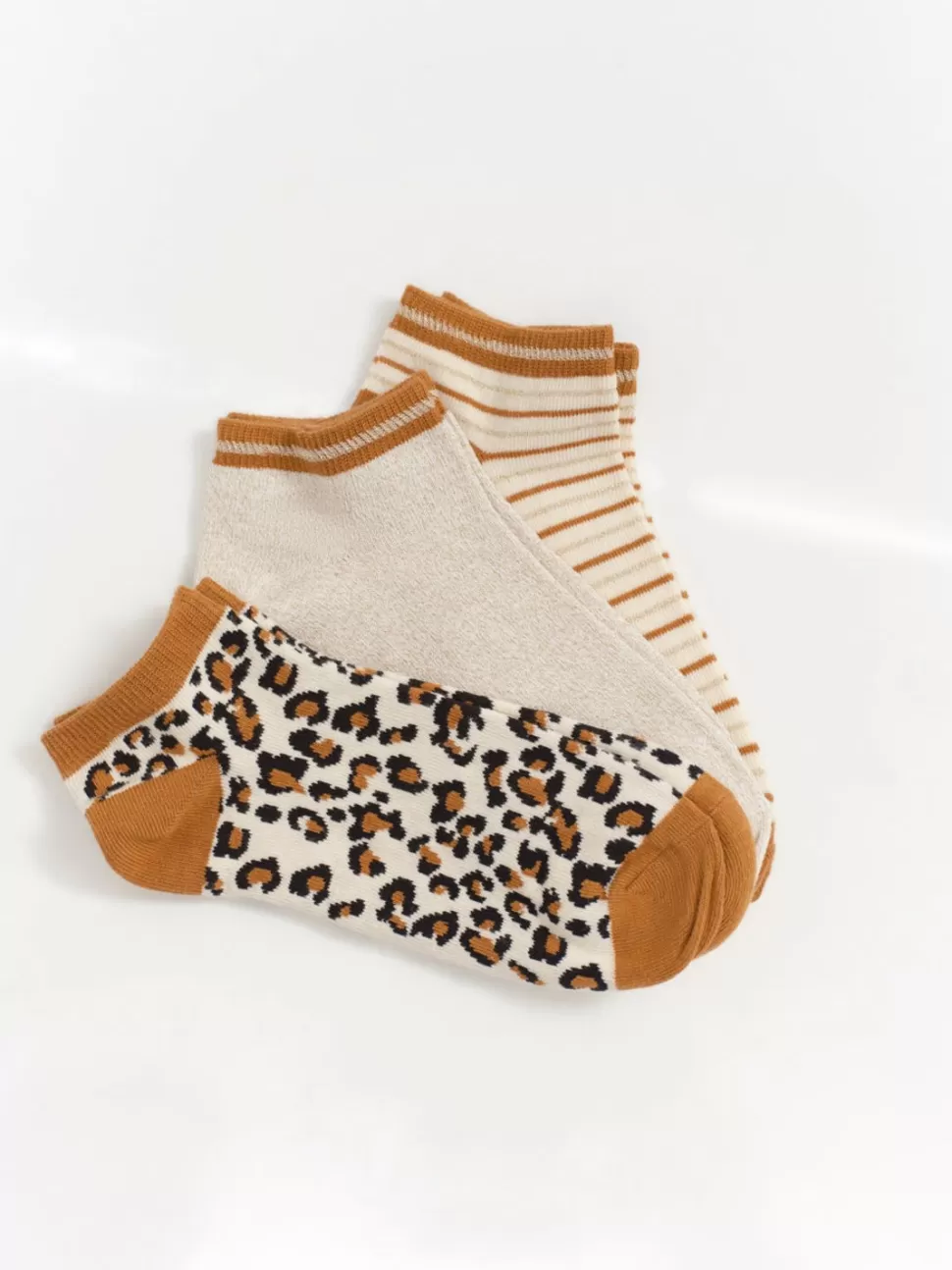 One Step Arny - Chaussettes Ecrues, Caramel Et Dorees Cheap