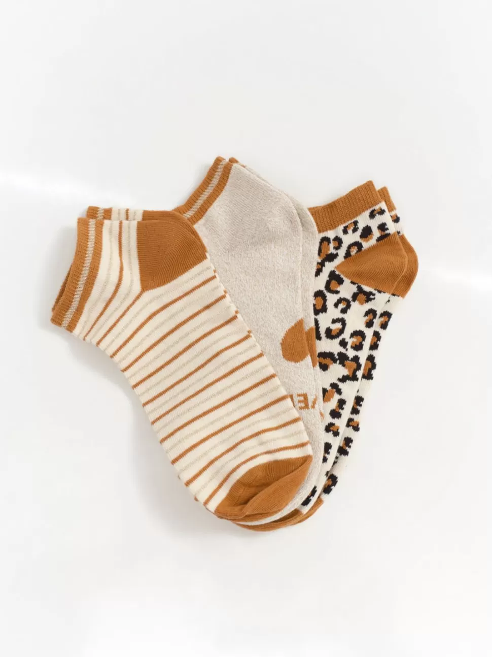 One Step Arny - Chaussettes Ecrues, Caramel Et Dorees Cheap