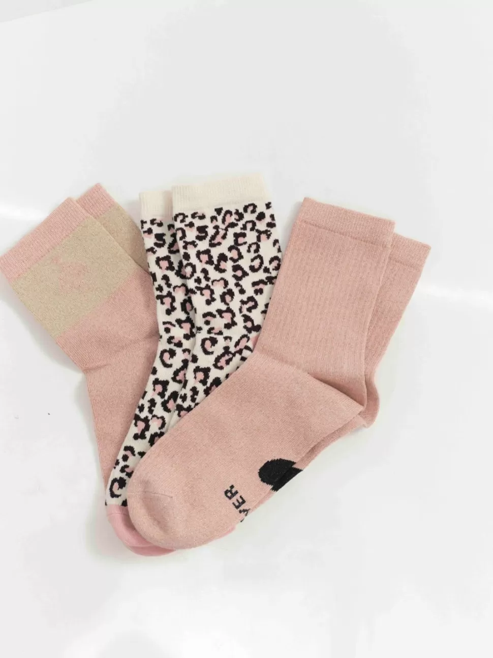 One Step Asta - Chaussettes Roses, Ecrues, Noires Et Dorees Online