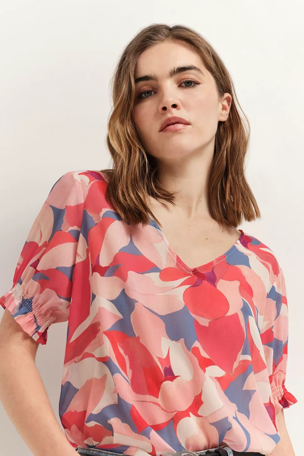 One Step Cabala - Top Hibiscus A Imprime Maxi Camelia Best