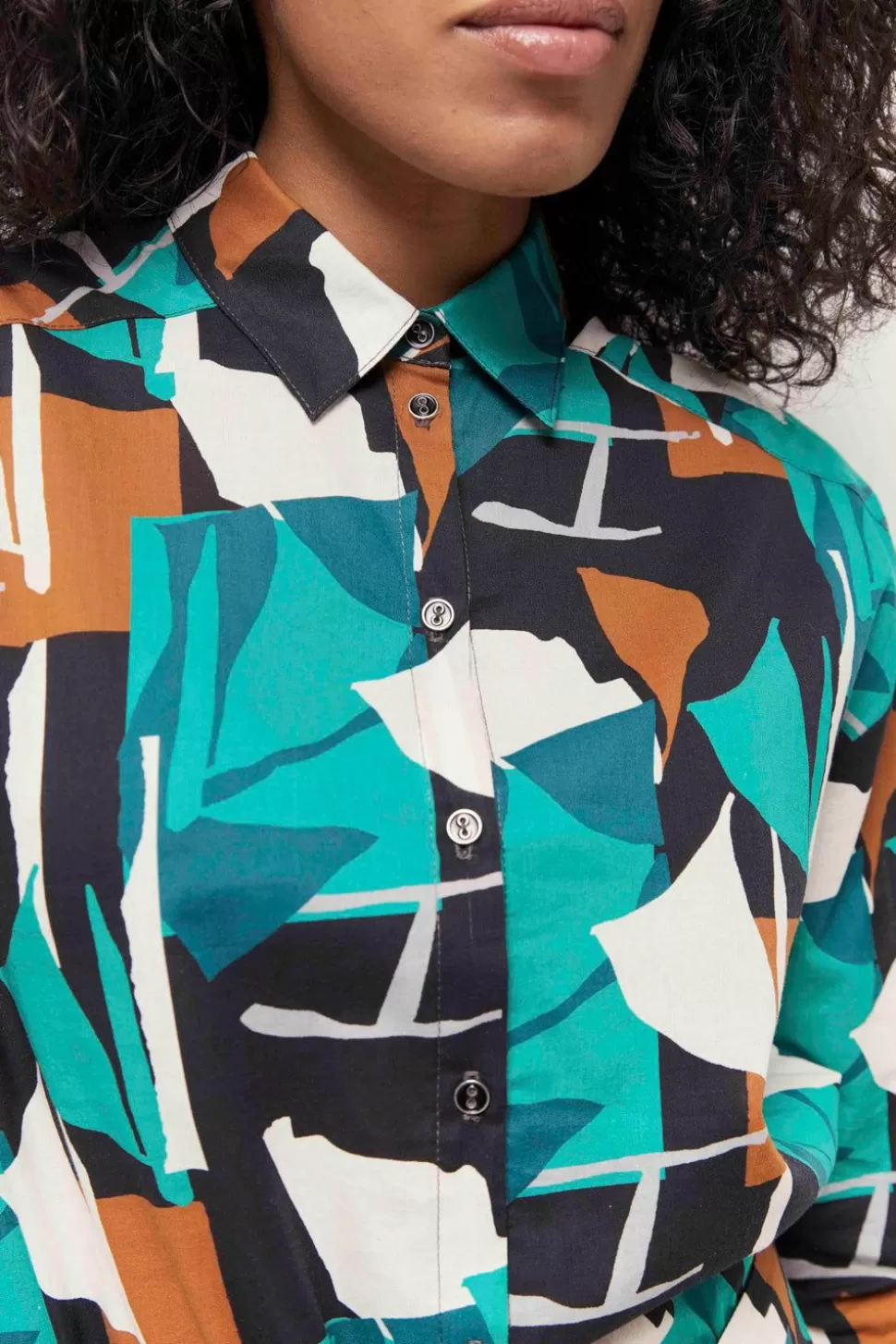 One Step Capeya - Chemise Green Grass A Imprime Abstraction Arty Shop