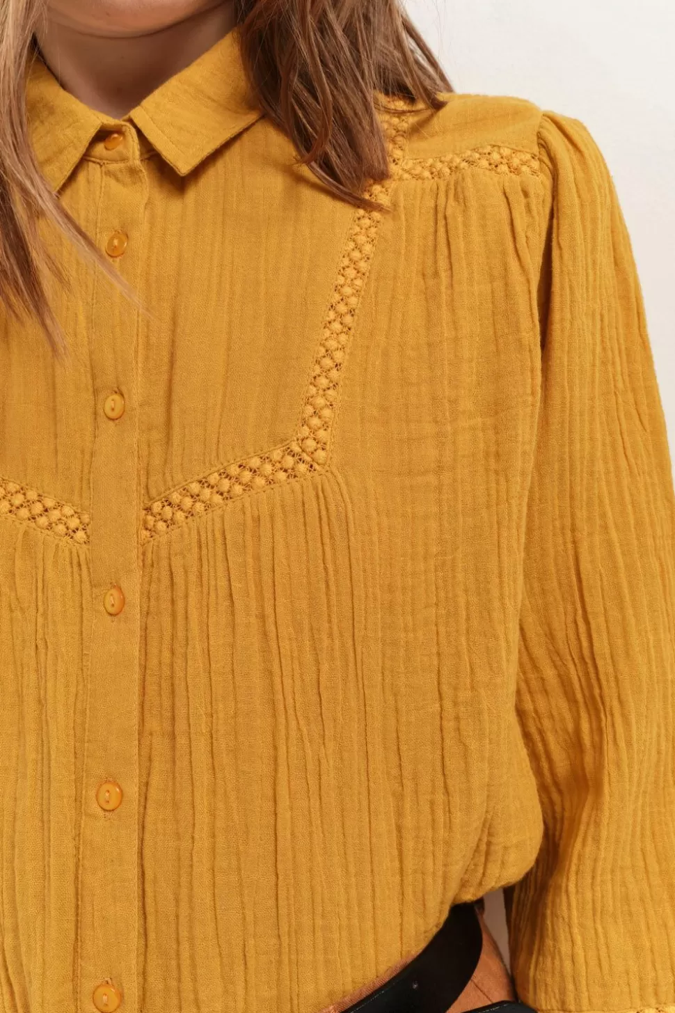One Step Chloe - Chemise Miel Broderies Placees Discount