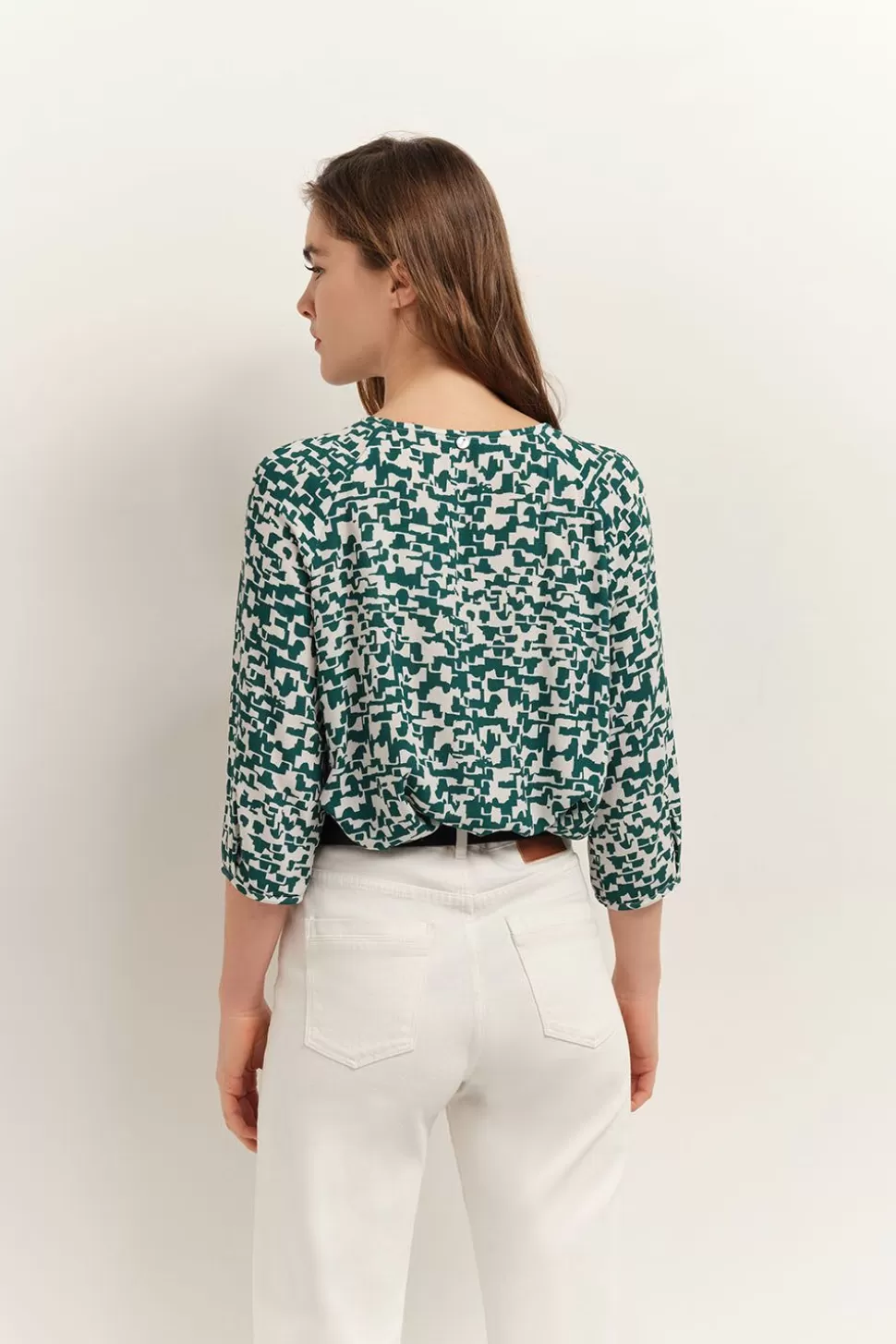 One Step Colin - Blouse Ecrue A Imprime Ecorce Urbaine Clearance