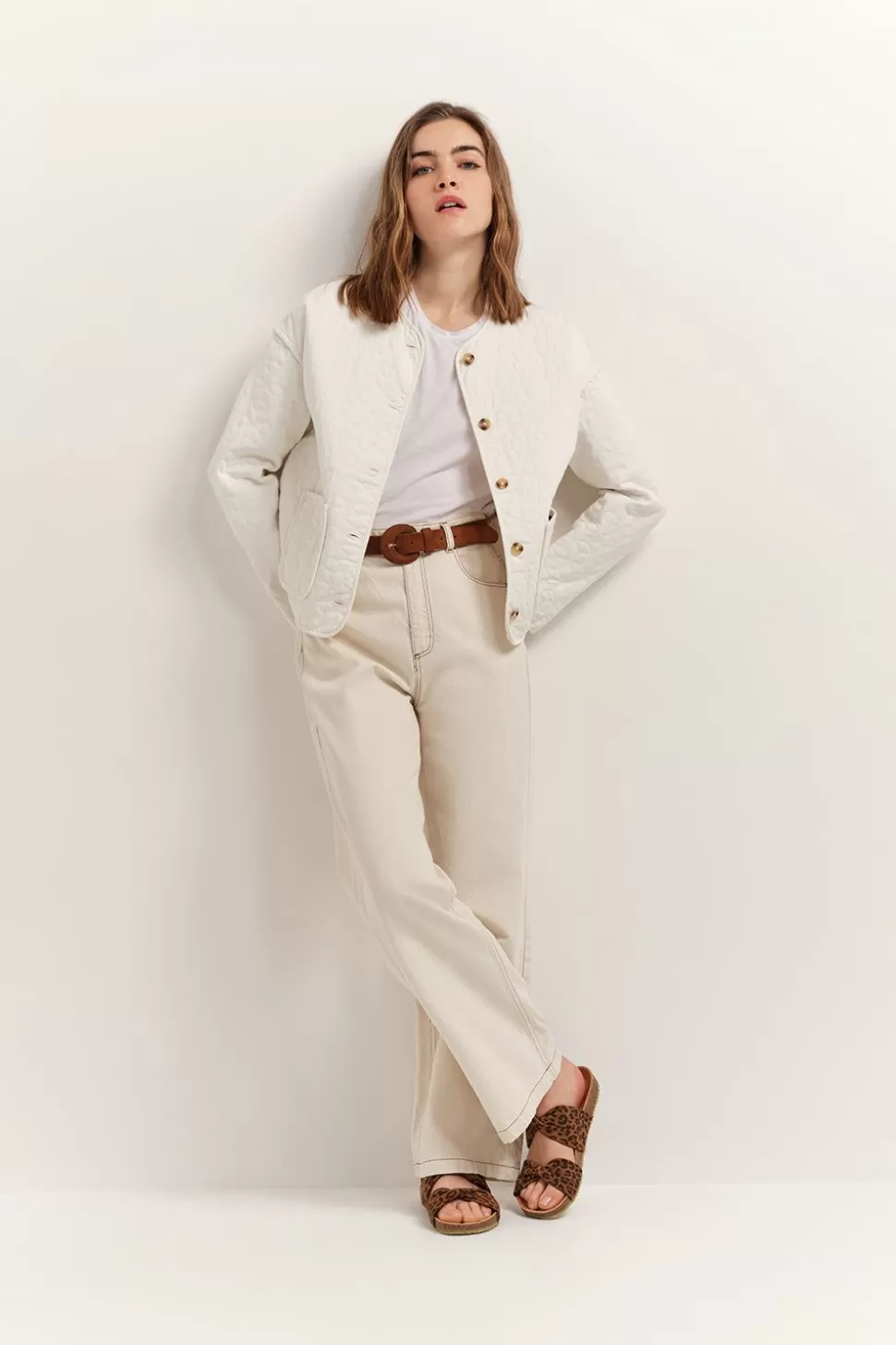 One Step Dicka - Blouson Ecru Matelasse Cheap