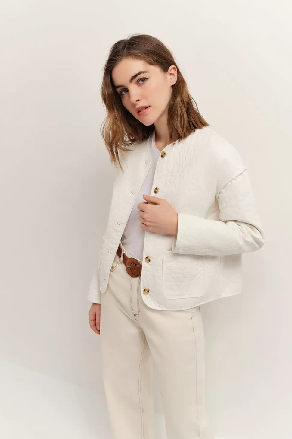 One Step Dicka - Blouson Ecru Matelasse Cheap