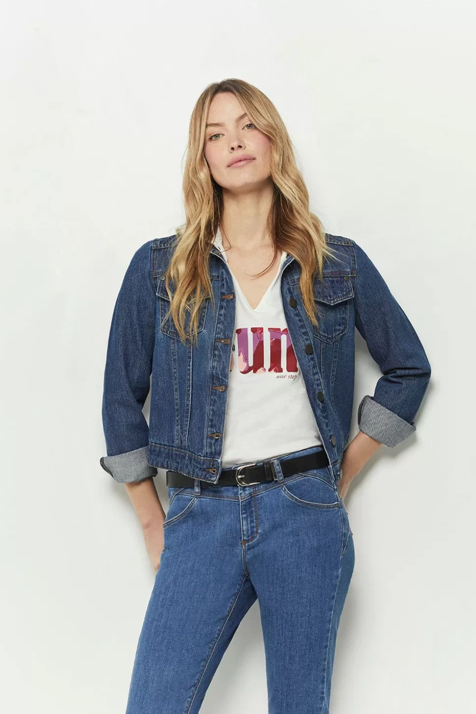 One Step Disco - Veste En Jean Bleu Nuage Cheap
