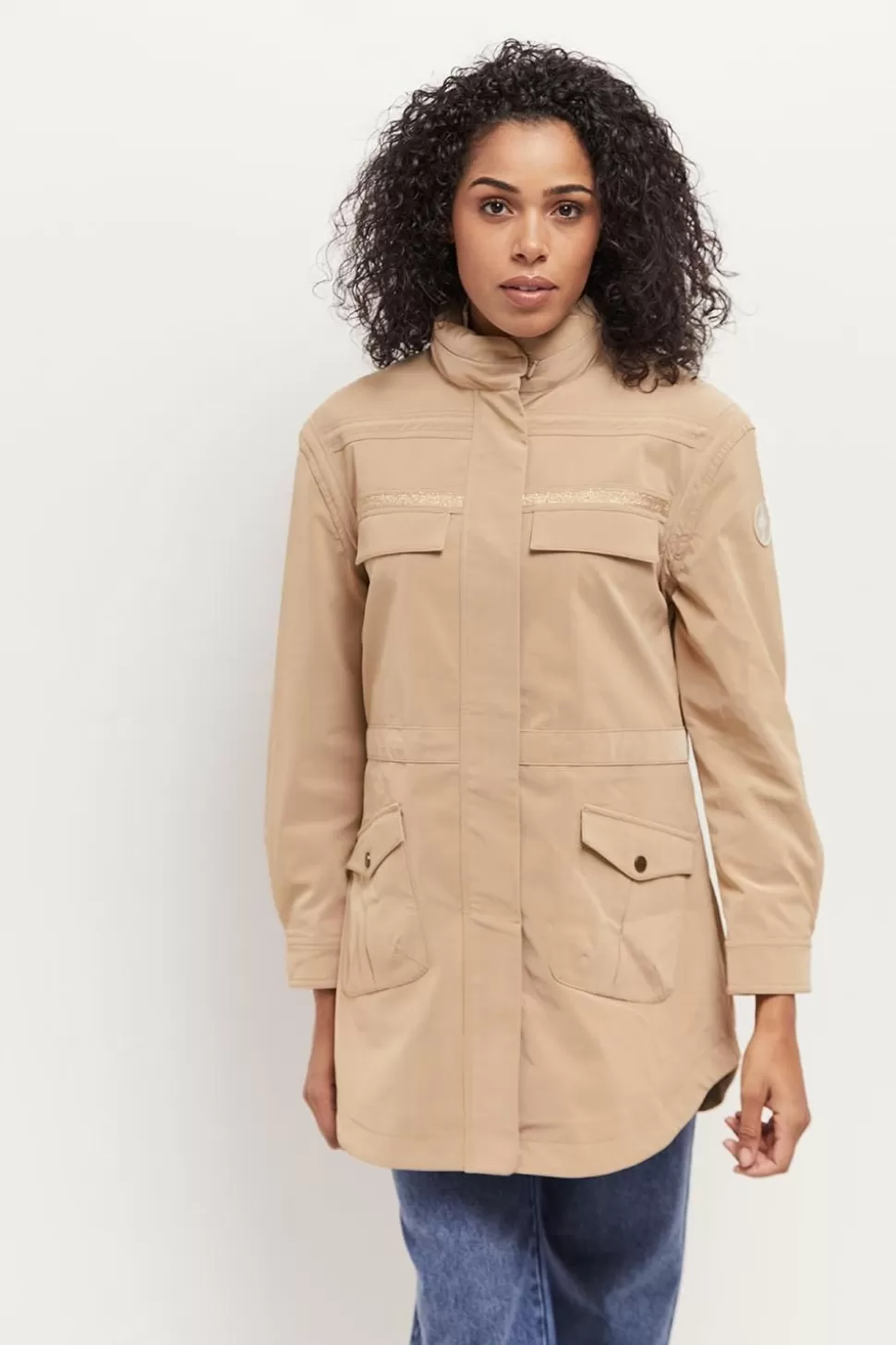 One Step Divin - Parka Sesame Enduite Flash Sale