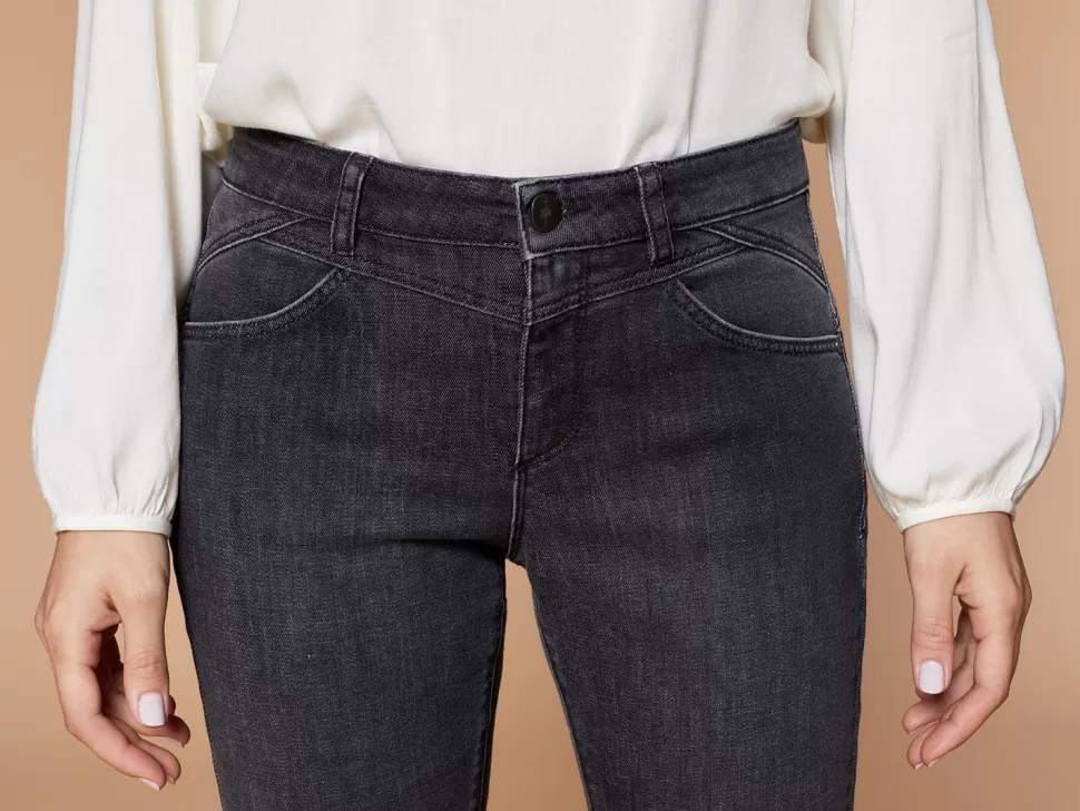 One Step Le Indi - Jean Slim Gris Chine 7/8Eme Effet Push Up Best Sale