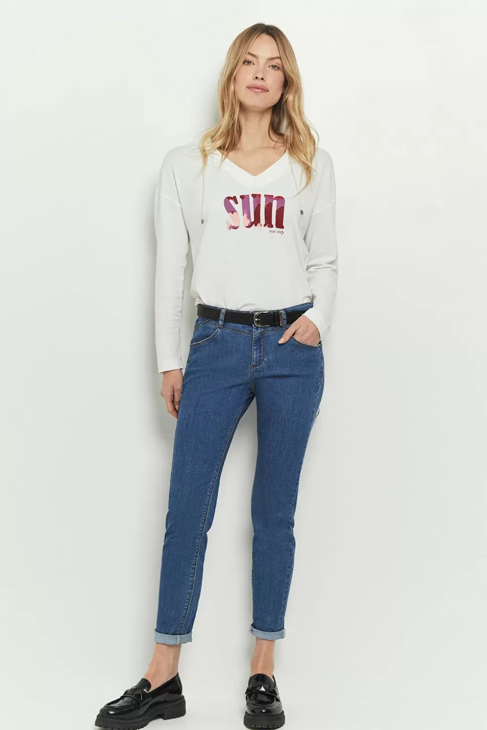 One Step Le Indi - Jean Slim Medium Wash 7/8Eme Effet Push Up Store