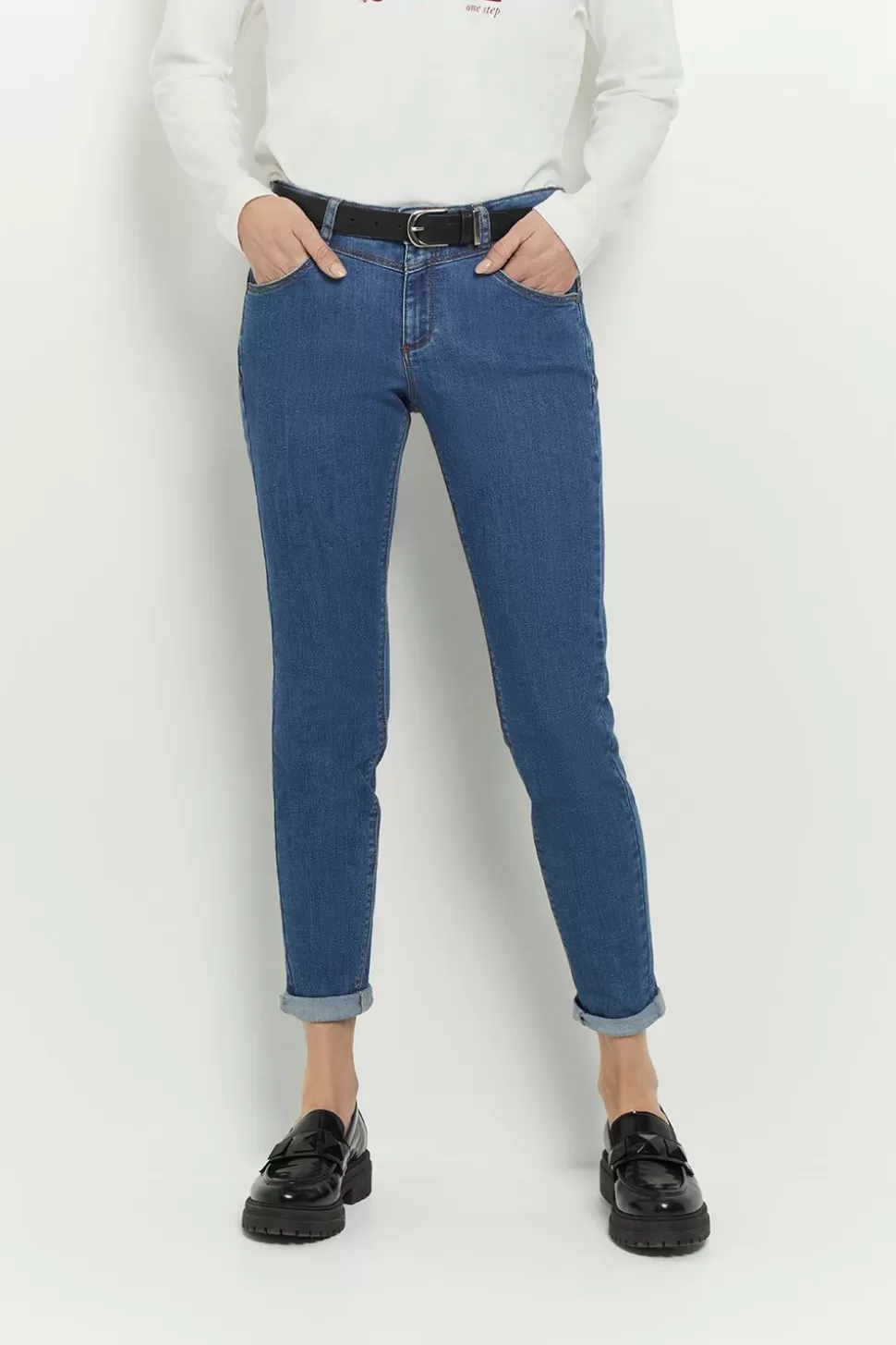 One Step Le Indi - Jean Slim Medium Wash 7/8Eme Effet Push Up Store