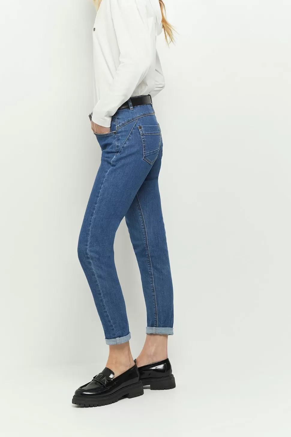 One Step Le Indi - Jean Slim Medium Wash 7/8Eme Effet Push Up Store