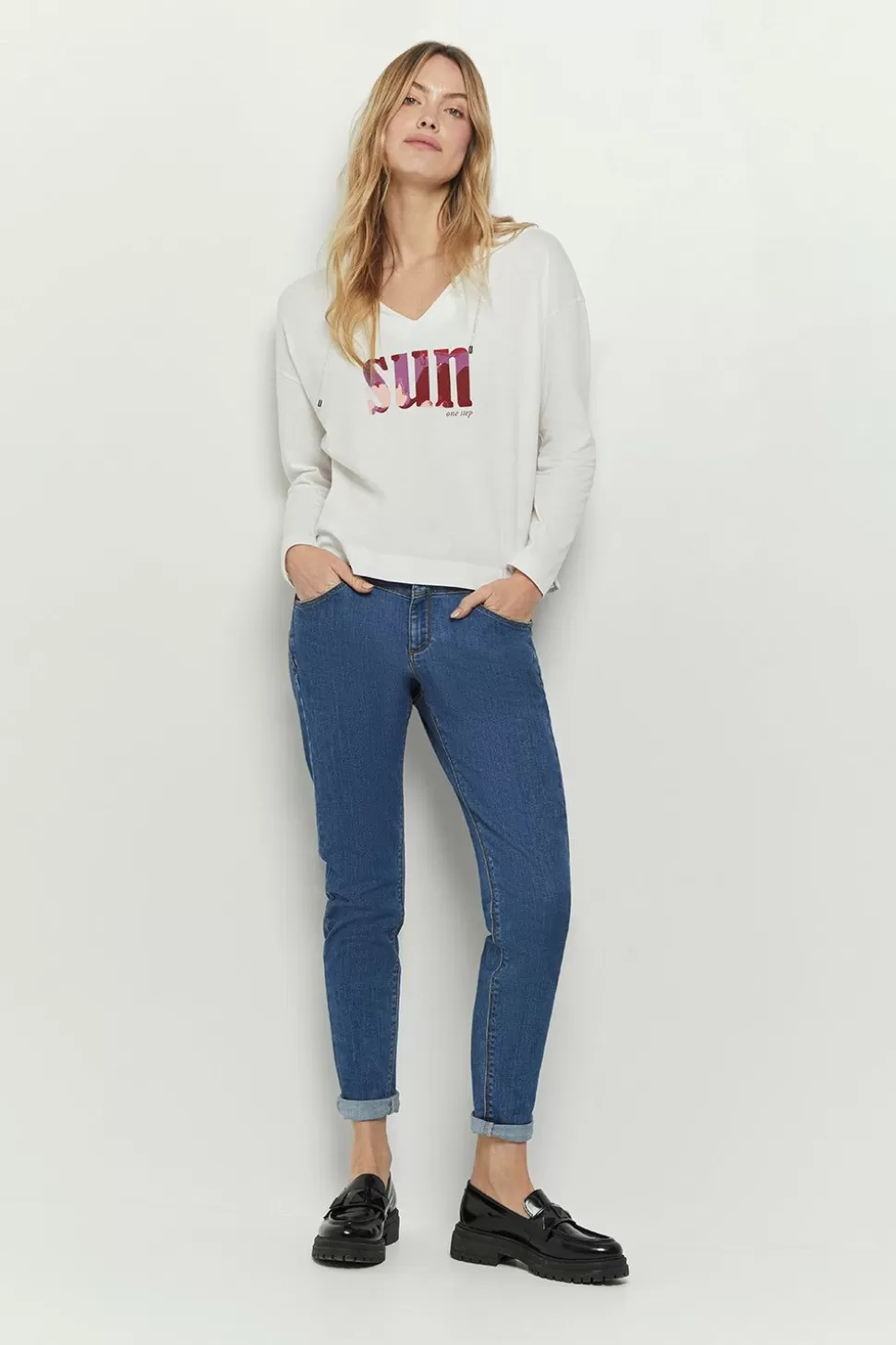 One Step Le Indi - Jean Slim Medium Wash 7/8Eme Effet Push Up Store