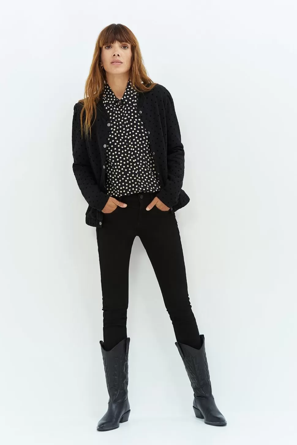 One Step Le Indi - Jean Slim Noir 7/8Eme Effet Push Up Hot