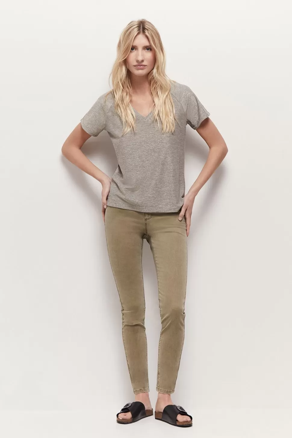 One Step Le Indi - Jean Slim Vetiver Effet Push Up 7/8Eme En Denim Waterless Online