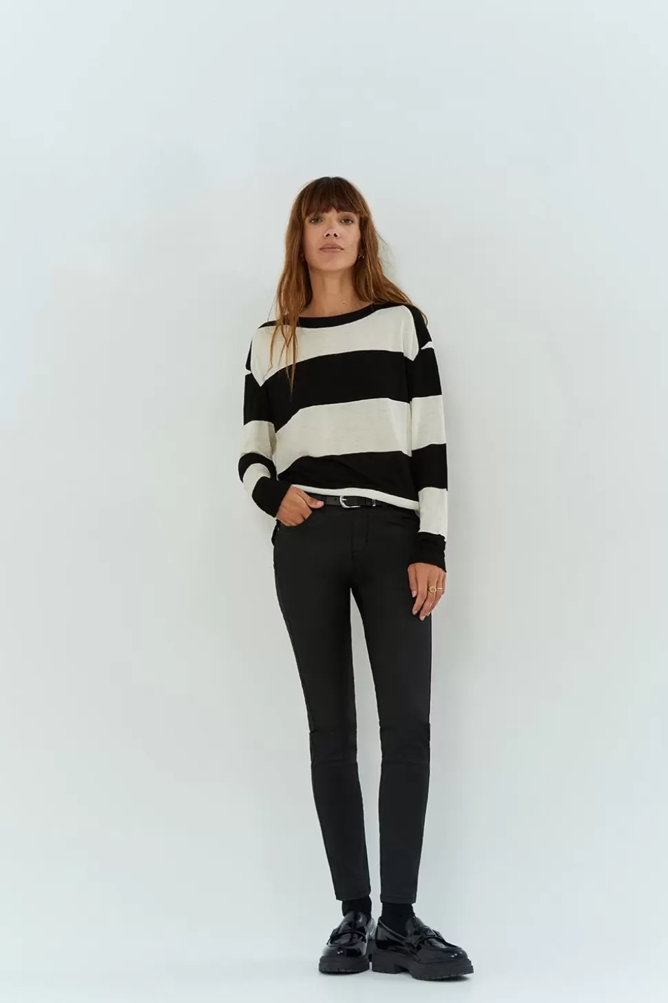 One Step Le Indi - Slim Push-Up Noir Enduit Flash Sale