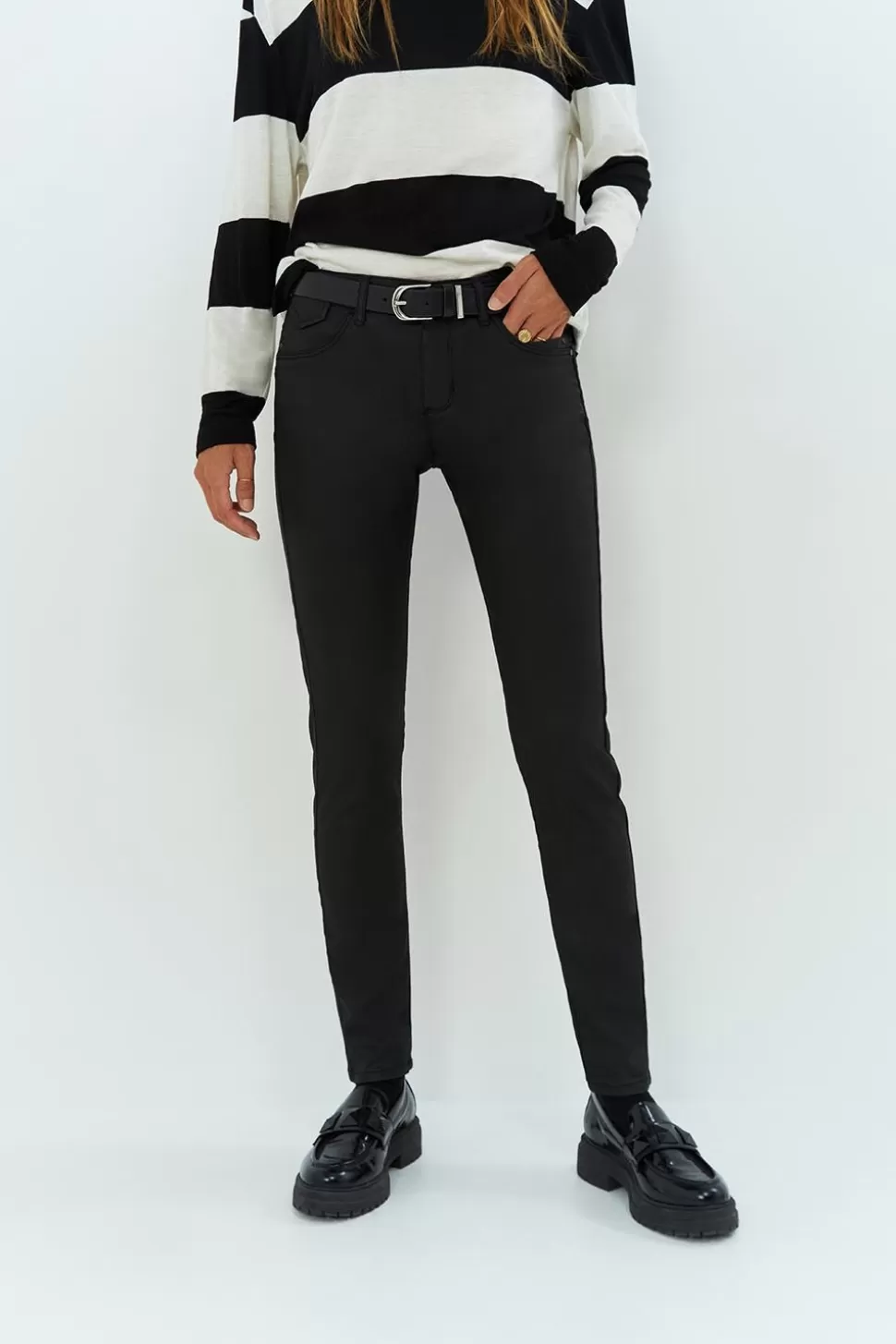 One Step Le Indi - Slim Push-Up Noir Enduit Flash Sale