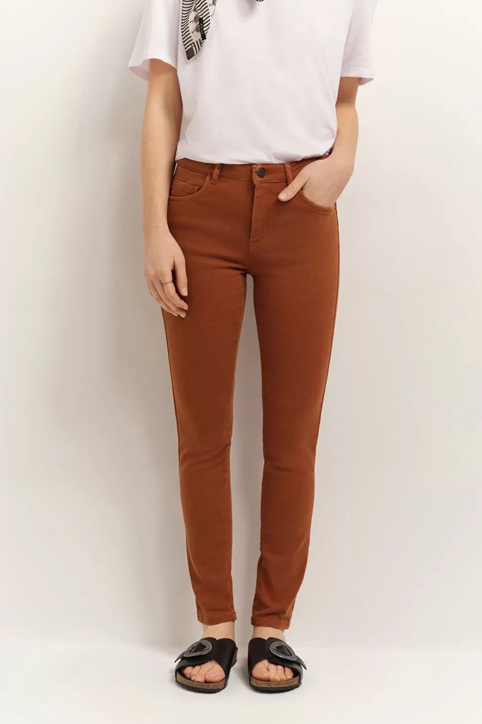 One Step Le Monica - Jean Slim Caramel 7/8Eme En Denim Waterless Best