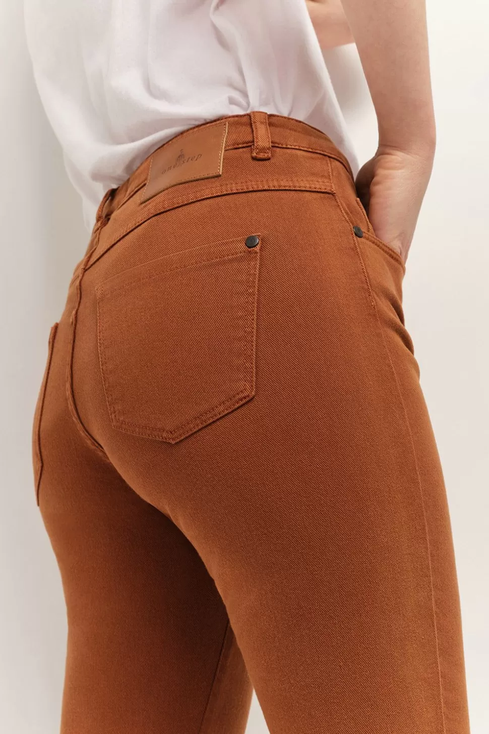 One Step Le Monica - Jean Slim Caramel 7/8Eme En Denim Waterless Best