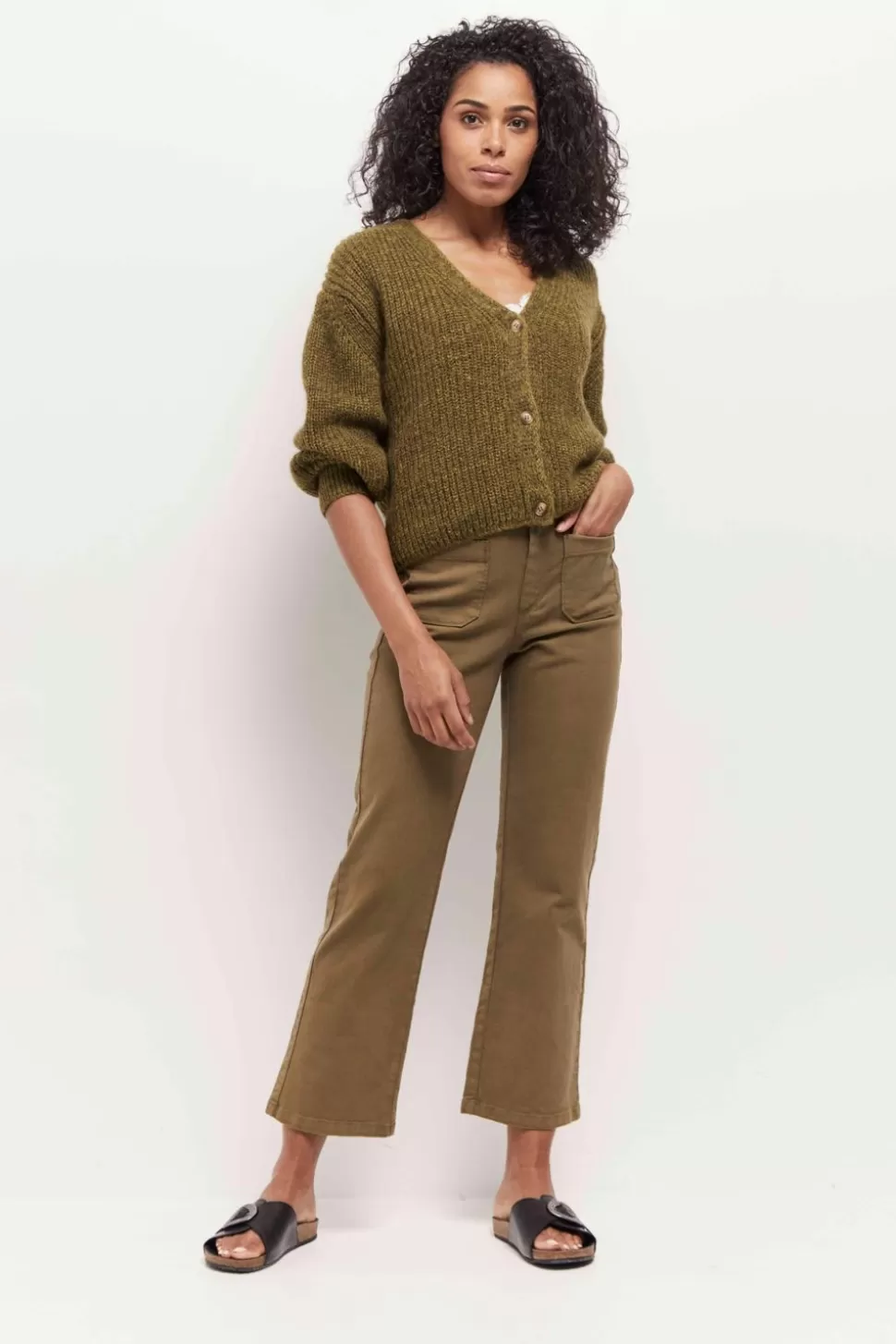 One Step Le Wilona - Jean Bootcut Kaki Waterless Cheap