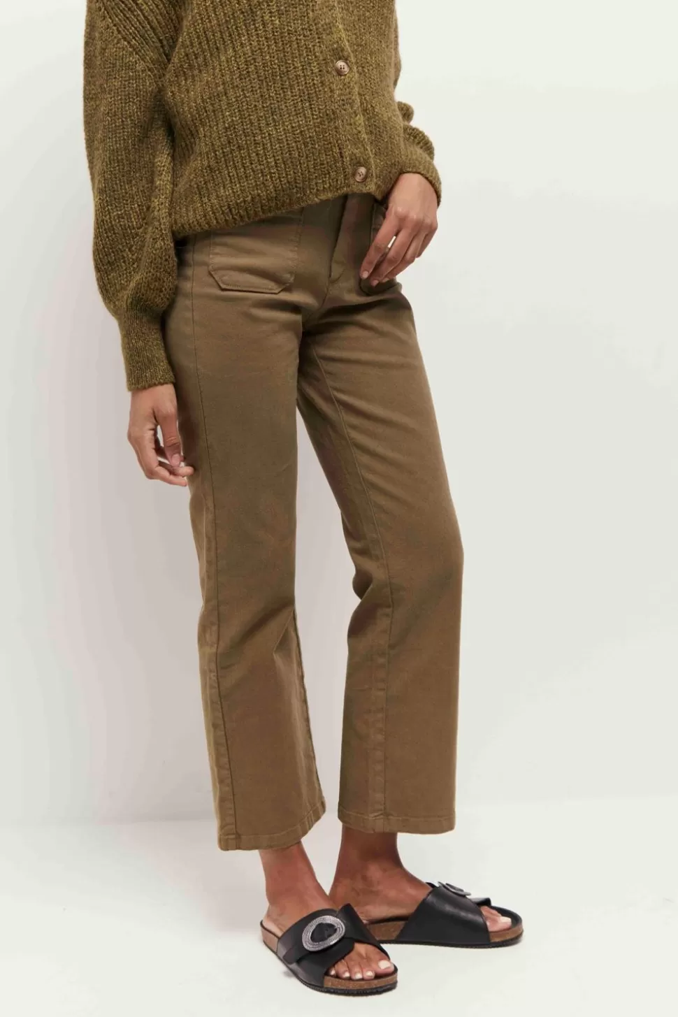 One Step Le Wilona - Jean Bootcut Kaki Waterless Cheap