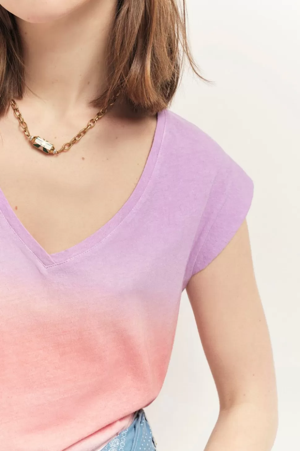 One Step Mabelia - T-Shirt Glycine Maille Effet Deep Dye Hot