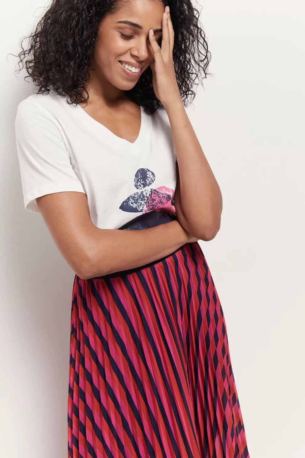 One Step Madian - T-Shirt Ecru Visuel Coton Bio Danseuse Arty Store