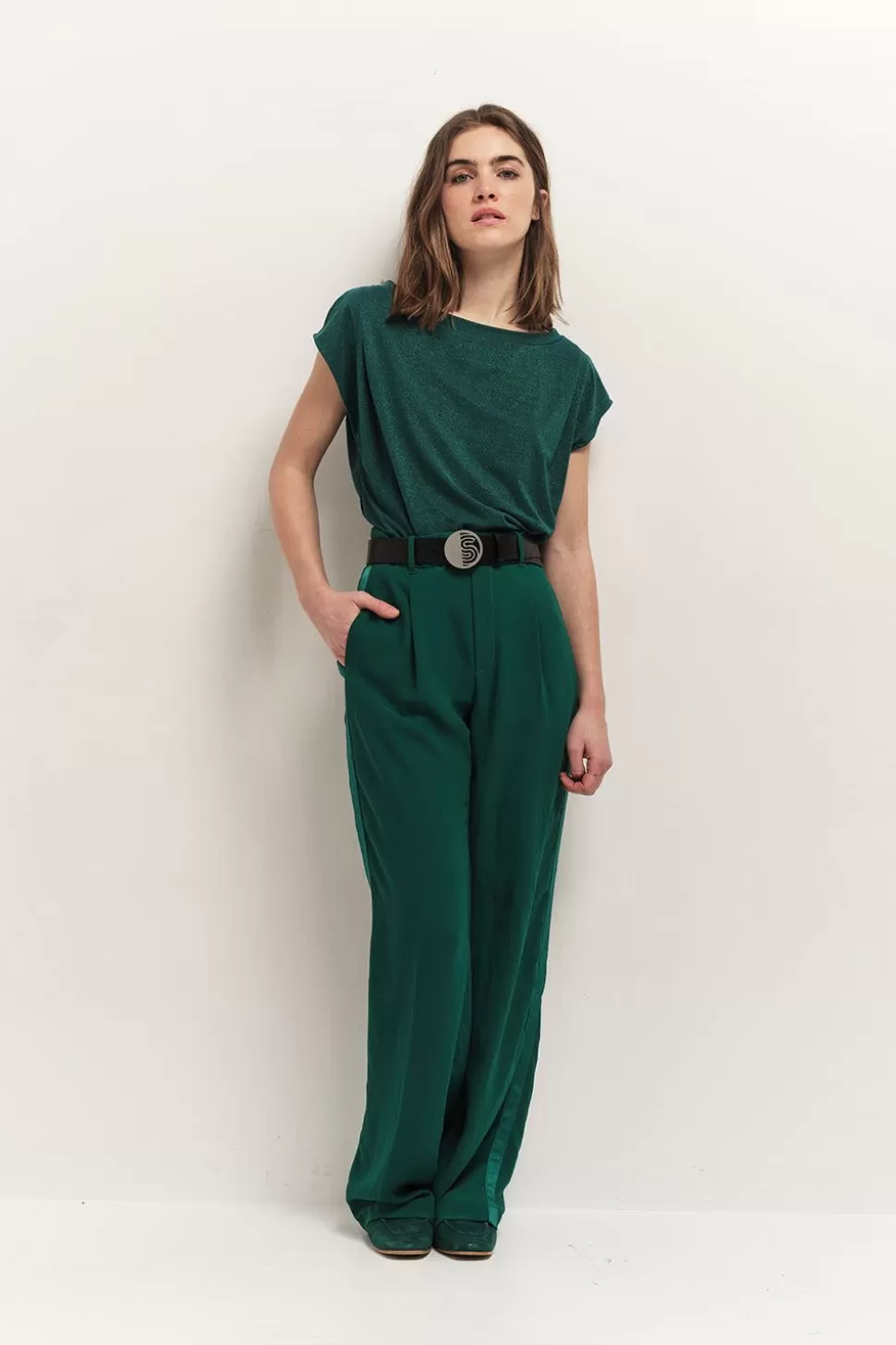 One Step Mattis - T-Shirt Jungle Green Maille Lurex Cheap