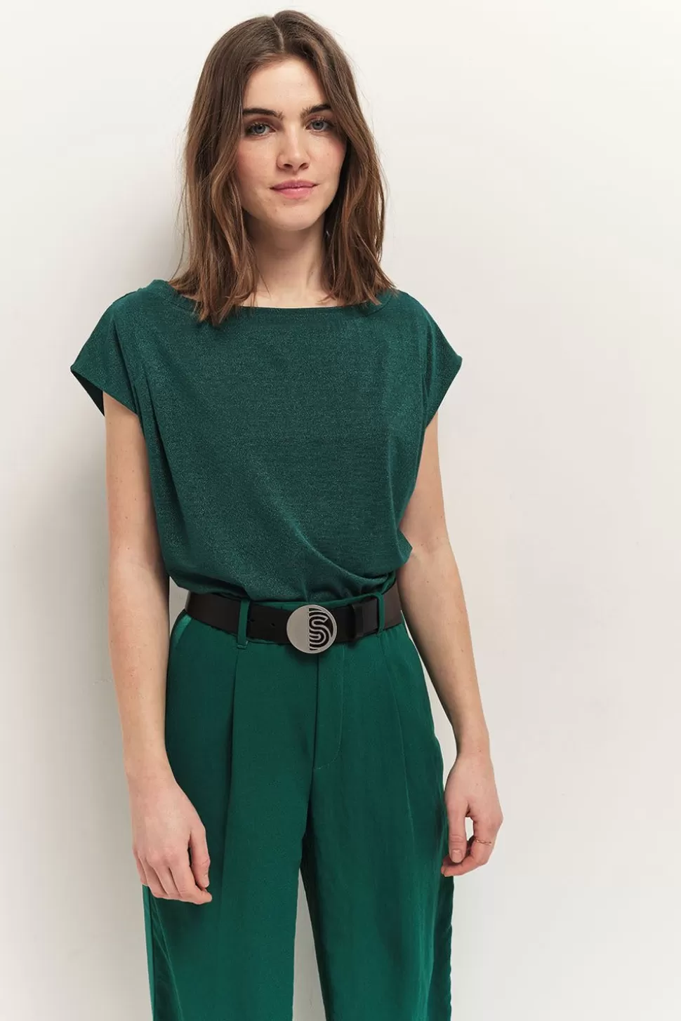 One Step Mattis - T-Shirt Jungle Green Maille Lurex Cheap