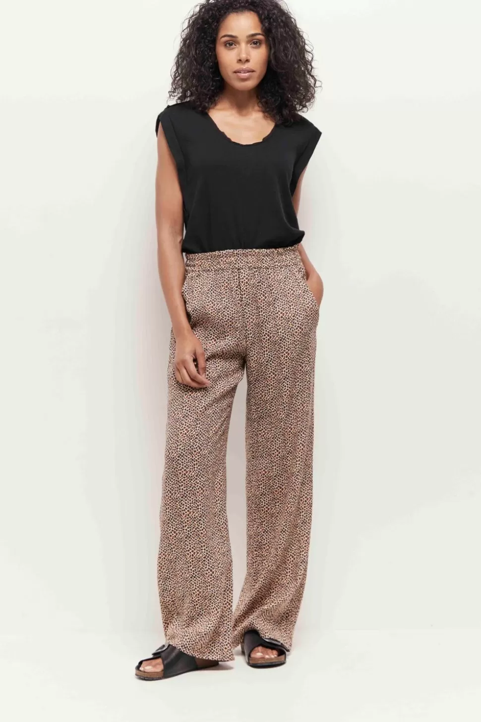 One Step Mineki - T-Shirt Noir Maille Coton Lin Best Sale