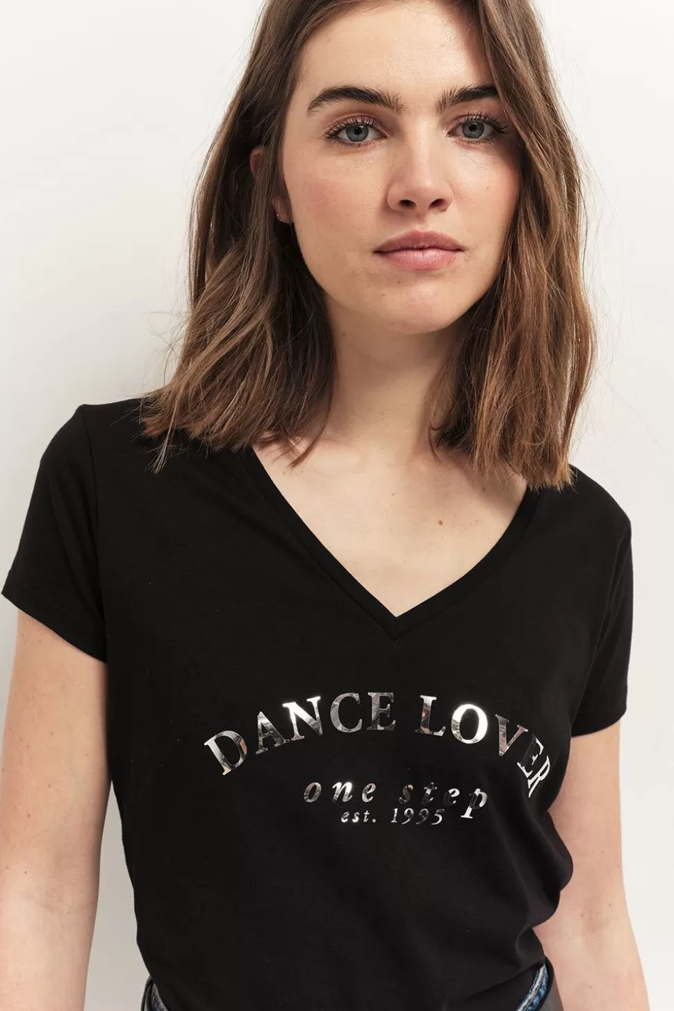 One Step Miro - T-Shirt Noir En Coton Bio A Message Clearance