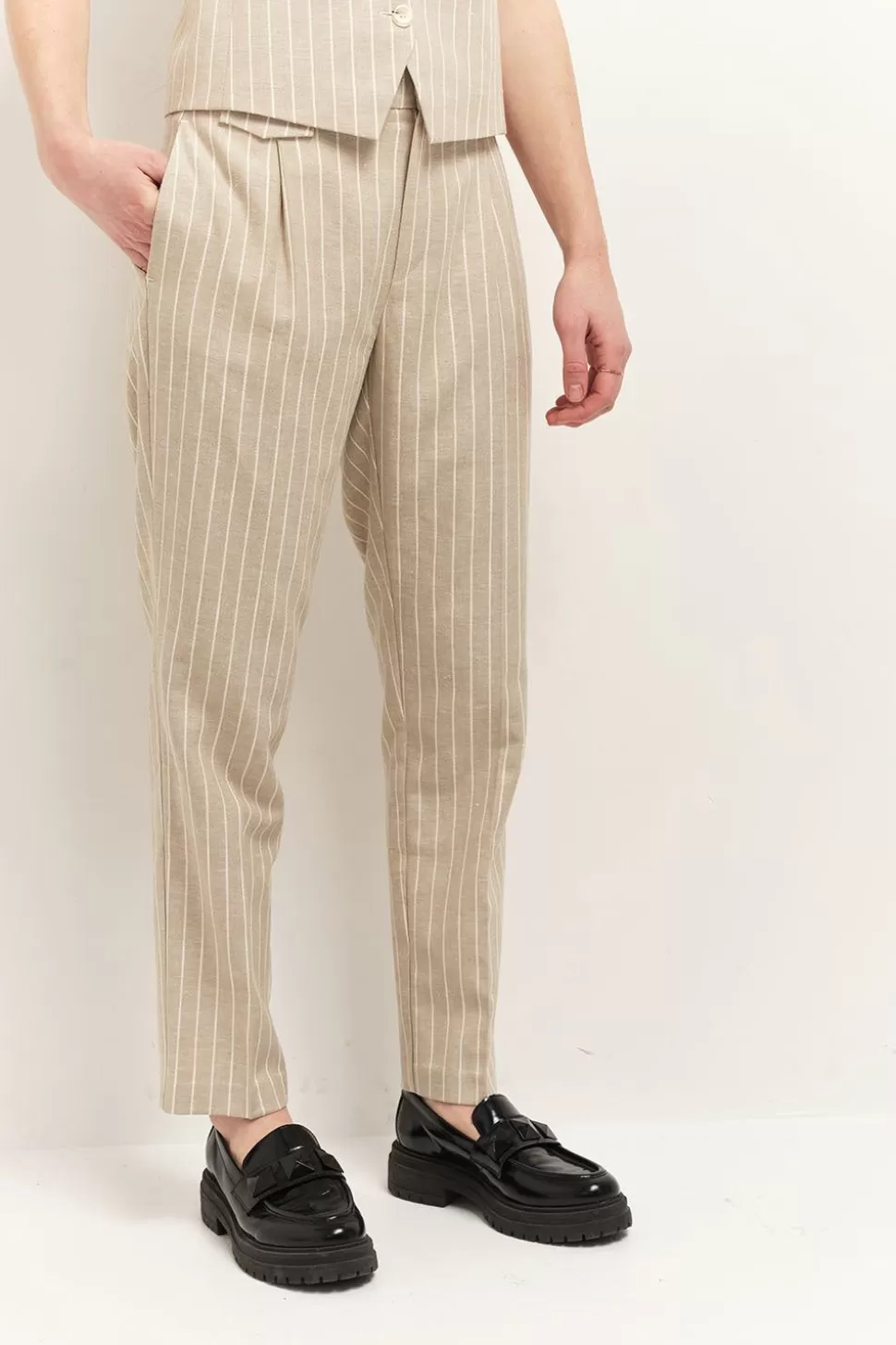 One Step Pacha - Pantalon De Costume Sand A Motif Rayures Cheap