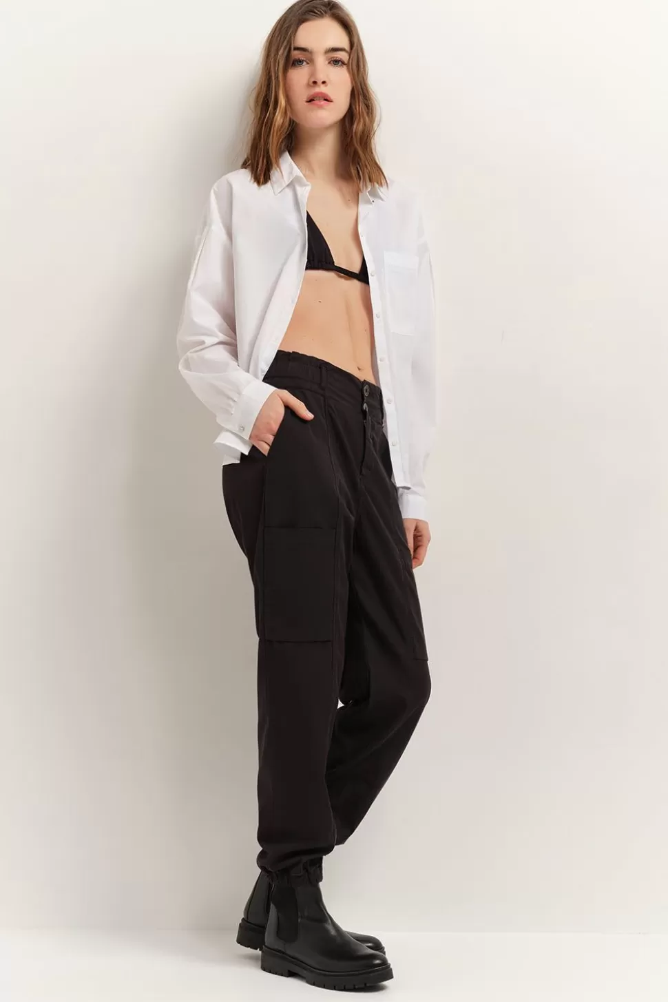 One Step Palais - Pantalon Battle Noir 7/8E Flash Sale