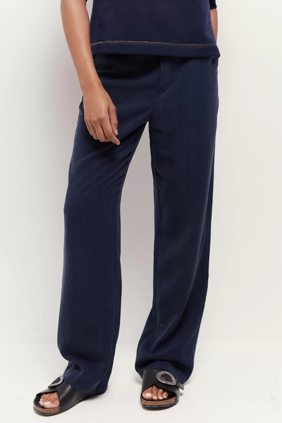 One Step Petra - Pantalon De Costume Marine En Lyocell® Clearance