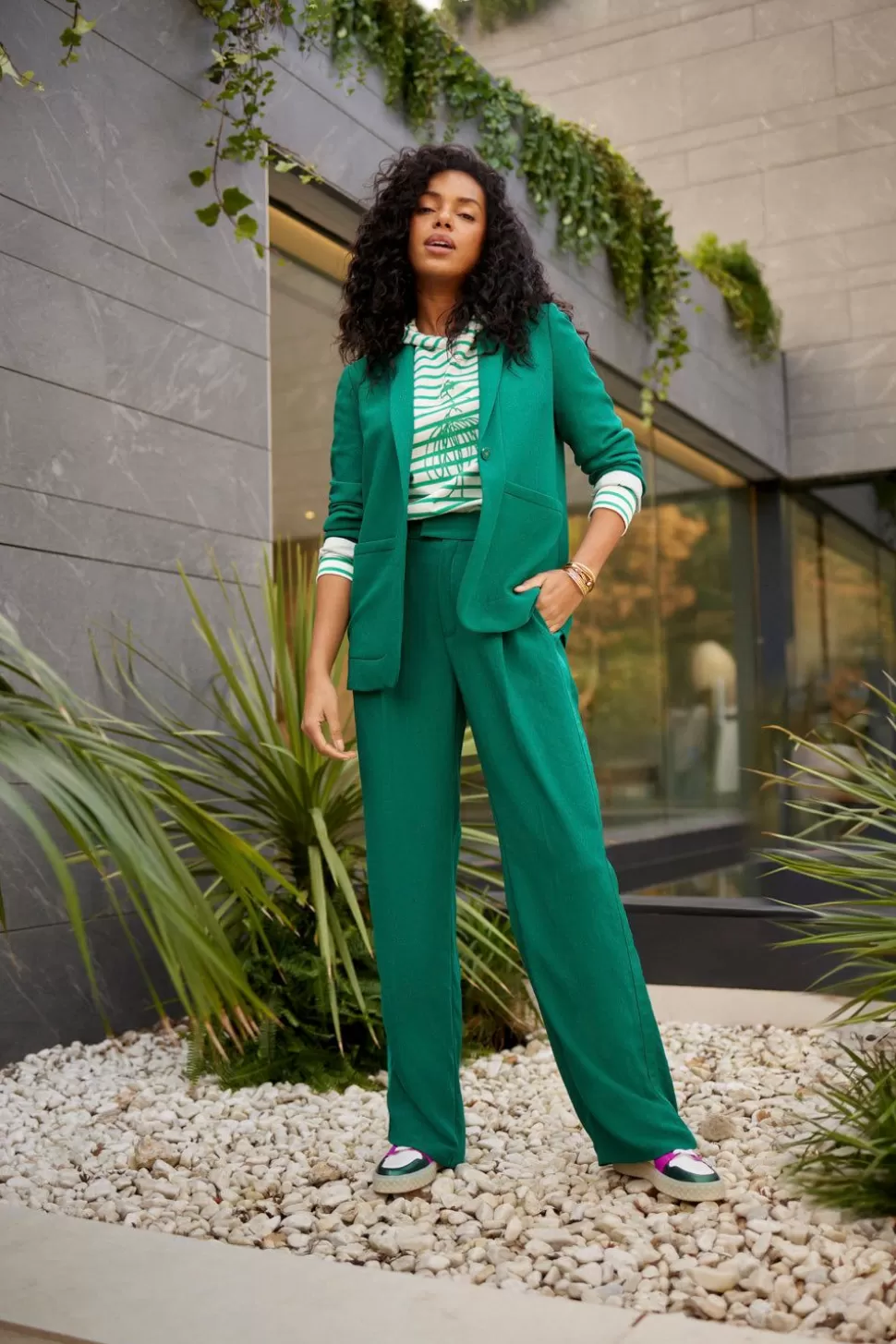 One Step Pietro - Pantalon De Costume Large Jungle Green Recycle Best