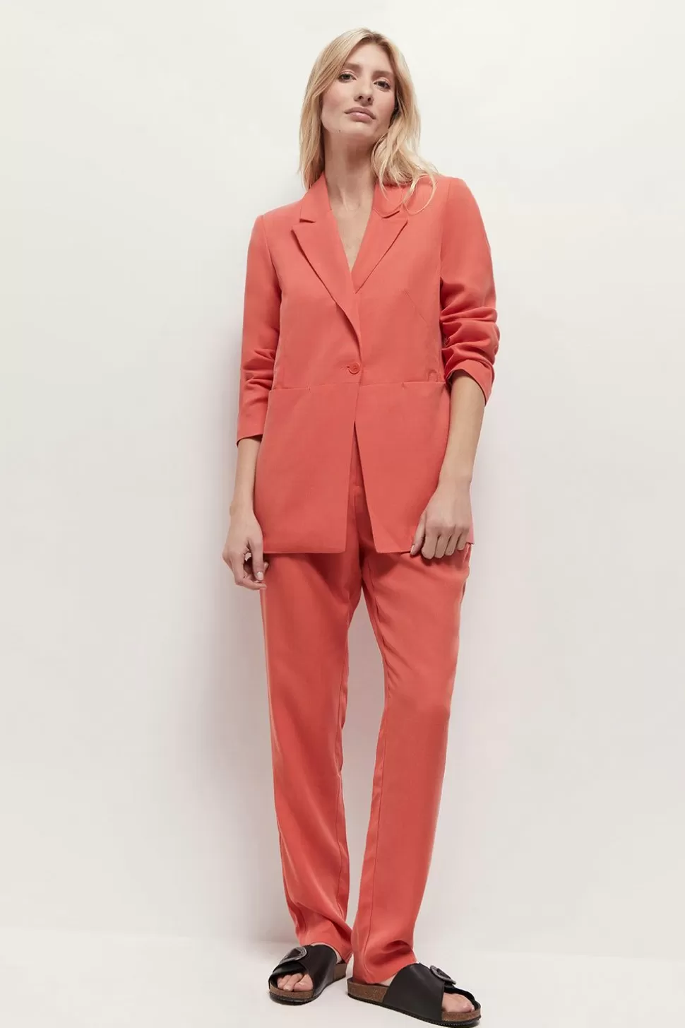 One Step Poeme - Pantalon Neo-Carotte Corail 7/8E Online