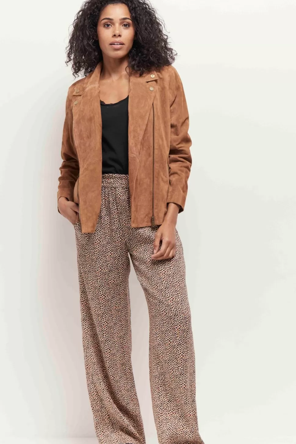 One Step Prima - Pantalon Fluide Sand A Imprime Mini Girafon Flash Sale