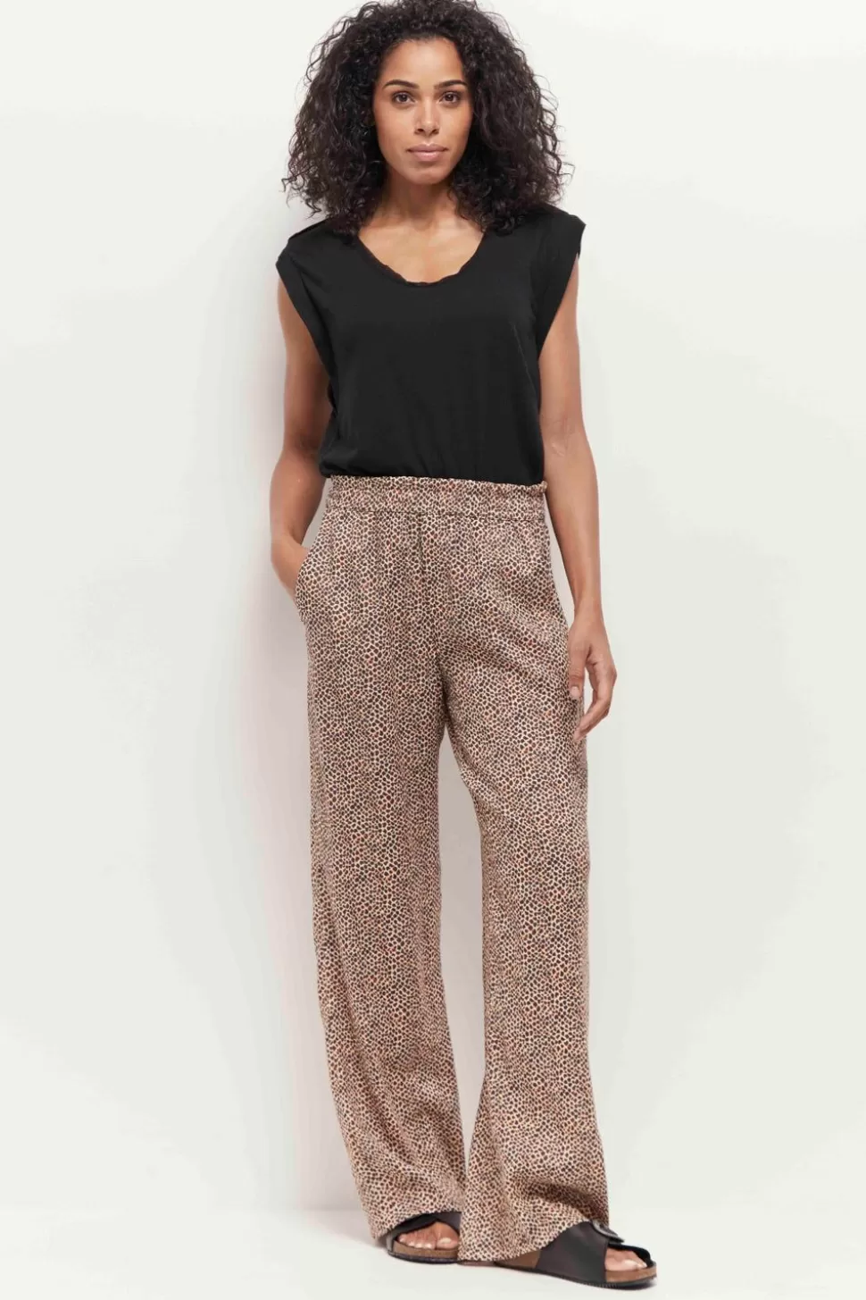 One Step Prima - Pantalon Fluide Sand A Imprime Mini Girafon Flash Sale