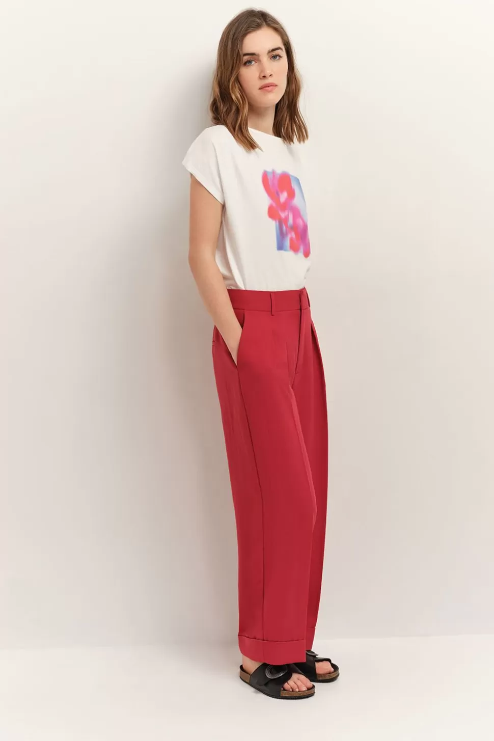 One Step Puzzle - Pantalon De Costume Cropped Chilipepper En Polyester Recycle Store