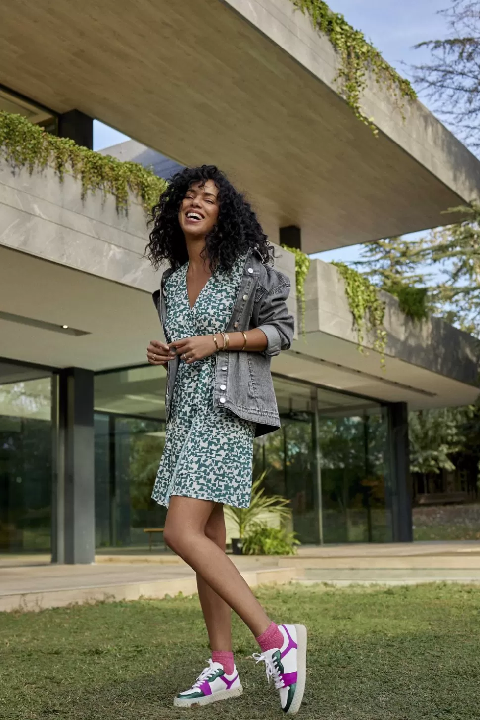 One Step Radny - Robe Ecrue A Imprime Ecorce Urbaine Hot