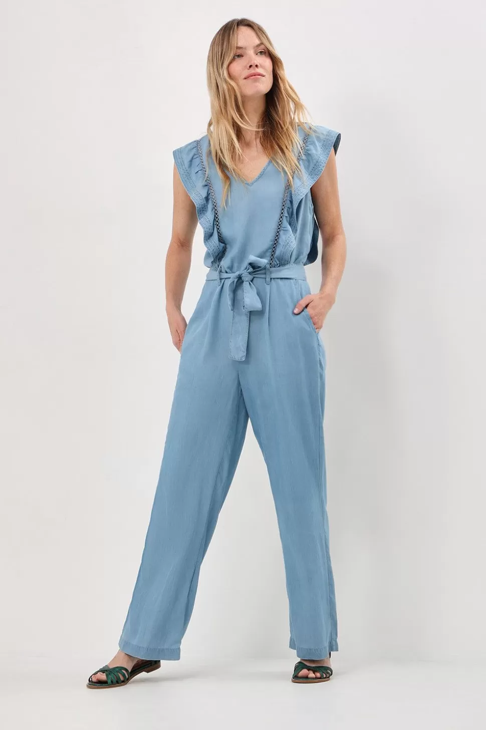 One Step Reynis - Combi Longue Lapiz Blue En Lyocell® Online