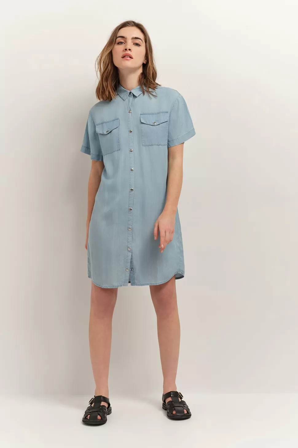 One Step Rieg - Robe Chemise Baby Blue Lyocell® Clearance