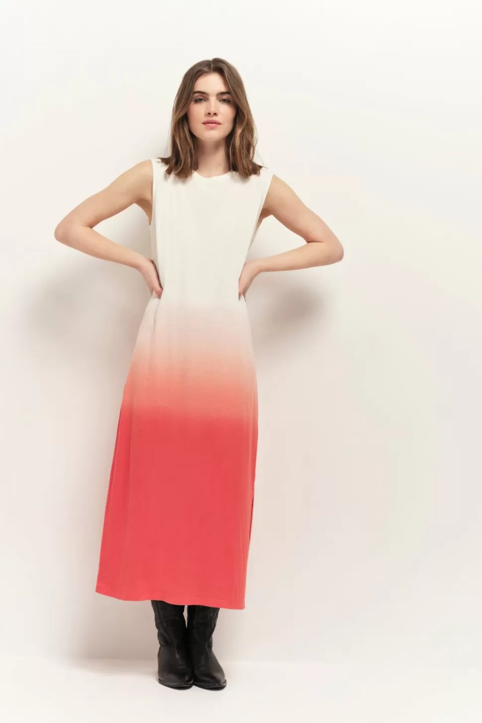 One Step Rivo - Robe Longue Corail Maille Effet Deep Dye Best Sale
