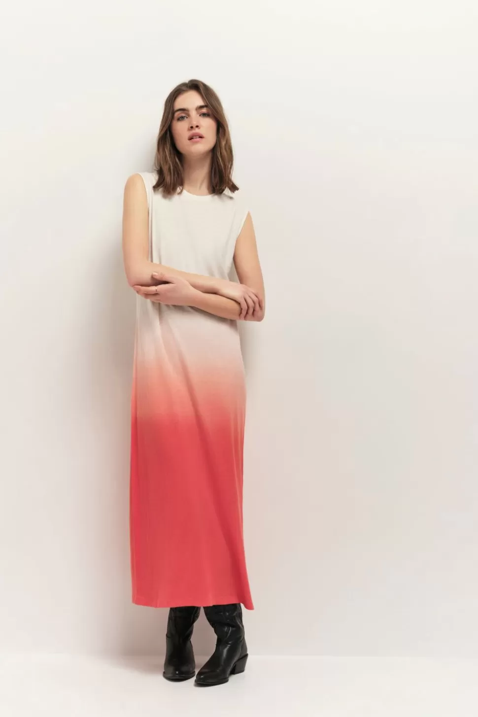 One Step Rivo - Robe Longue Corail Maille Effet Deep Dye Best Sale