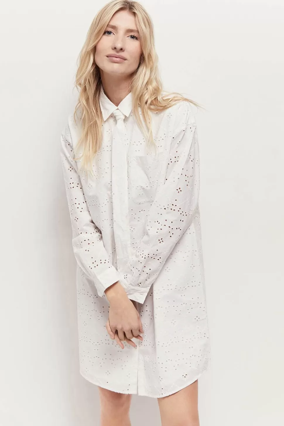 One Step Romea - Robe Chemise Ecrue En Broderie Anglaise Cheap