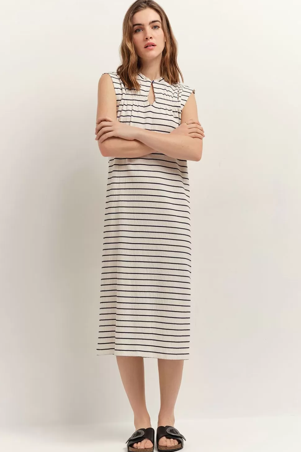 One Step Romy - Robe Mariniere Ecrue Rayures Marine Best Sale
